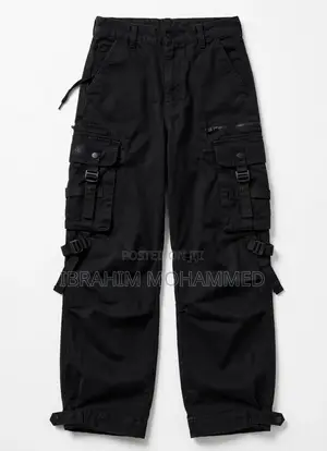 Black Cargo Pants - Streetwear Tactical - Unisex - Kumasi