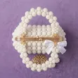 Handmade Pearl Beaded Handbag with Gold Chain - 3