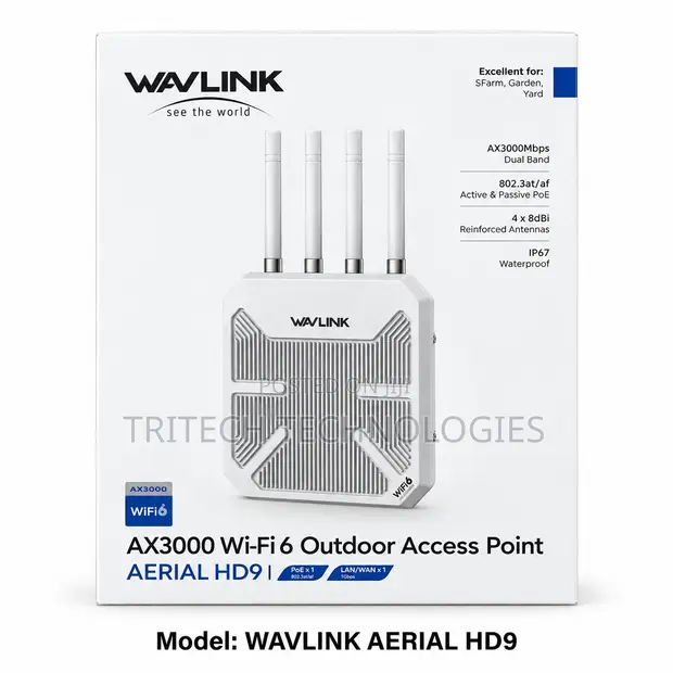 Wavlink Aerial HD9 AX3000 Outdoor Wi-Fi 6 Access Point - 1