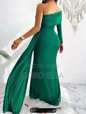 Elegant Long-Sleeved Off-Shoulder Evening Dress