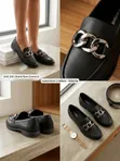 Brand New Graceland Black Chain Loafers (Size 40 Unisex) - 2