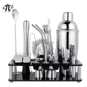 23pcs Cocktail Set with Acrylic Base & Cobbler Shaker