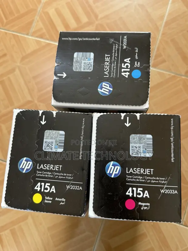 HP 415a Original Toner Cartridges (Cyan, Yellow, Magenta) - 1