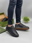 Zara Men's Luxury Black Leather Casual Sneakers - Clearance Sale - 2