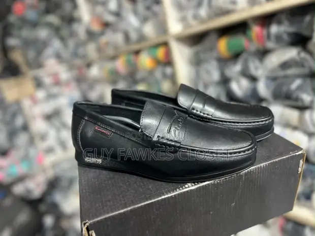 Clarks Leather Loafers - Black - 1