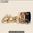Women's PU Faux Leather Belts (Black & Brown) with Hole Punch - 1