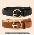Women's PU Faux Leather Belts (Black & Brown) with Hole Punch - 3