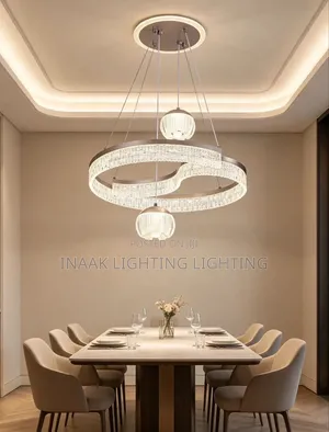 Luxury Crystal Chandelier S-Shape Double Ring Pendant Light