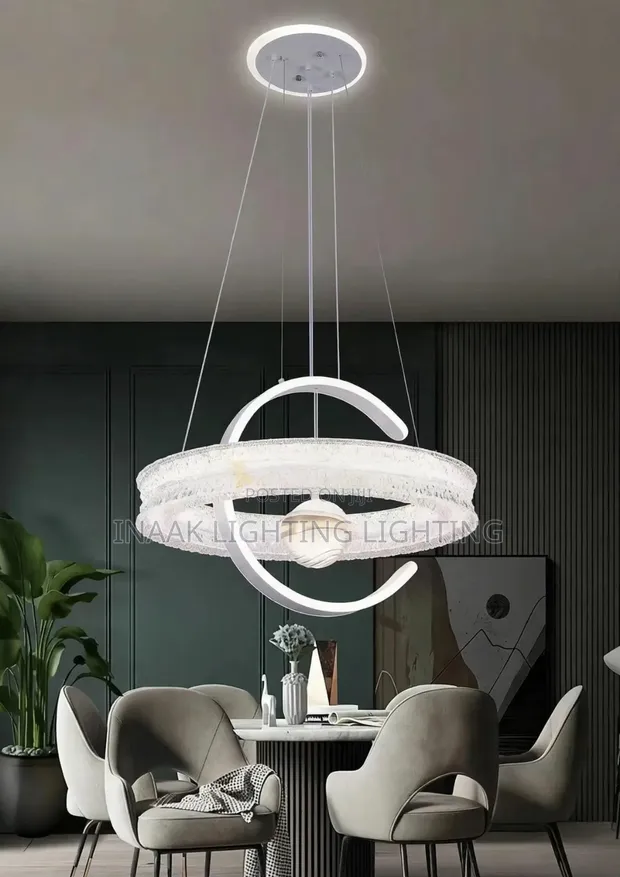 Modern Luxury C-Shaped Crystal Ring Chandelier - 1