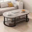 Luxurious Marble Coffee Table with Gold Accent - 1