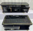 Wolf Marble-Look TV Stand & Coffee Table Set - White/Gold - 4