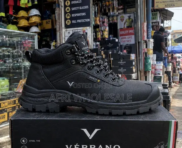 Steel Toe Work Boots - Safety Shoes, Anti-Slip, Industrial PPE - 1