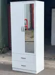 Two Doors Wardrobe with Mirror & Drawers - 1