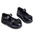 Conoli Glossy Bow Mary Jane Shoes for Girls - Black - 1