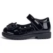 Conoli Glossy Bow Mary Jane Shoes for Girls - Black - 2
