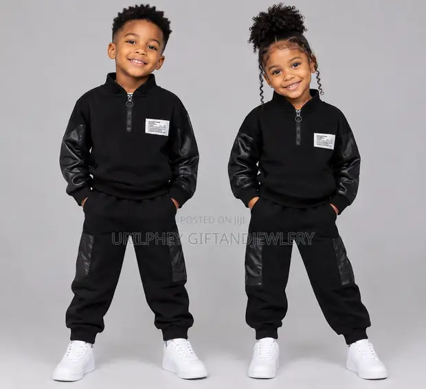 Stylish Kids Joggers - Black - 1