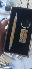Customised Bamboo Keyring & Pen Set - 2