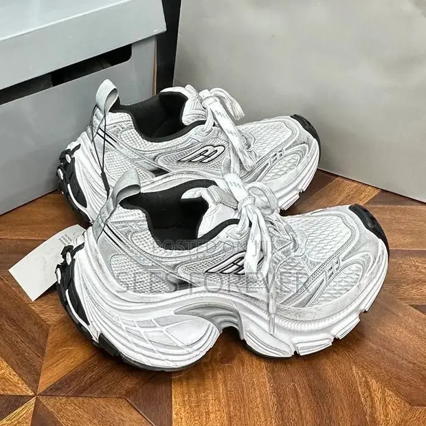 Balenciaga 10XL Super Chunky Sneakers (White/Silver) - 1