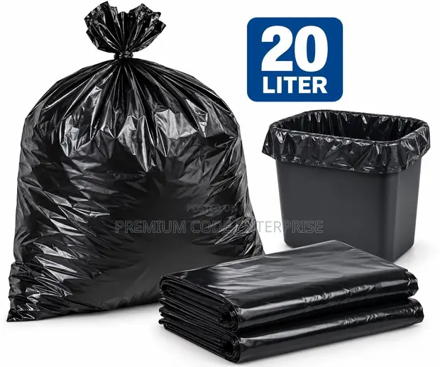 20 Liter Bin Liners - Black, 50 Pieces - 1