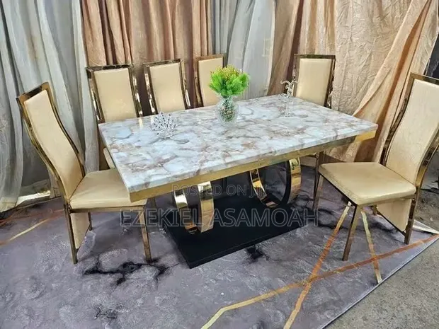 Executive 6-Seater Marble Dining Set - 1