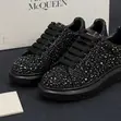 Original Alexander McQueen Black Crystal Sneakers - 3