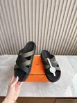 Hermes Kazmir Leather Slippers - Black - 2
