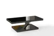 Tempered Glass Coffee Table with Shelf - 2