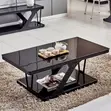 Tempered Glass Coffee Table with Shelf - 3