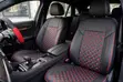 Premium Black & Red Basket-Weave Seat Covers & Steering Wheel Cover Set - 1