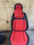 Premium Red & Black Car Seat Cover Set with Accessories - 2