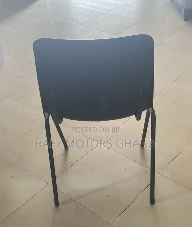 Black Plastic Four-Legged Chair - 1