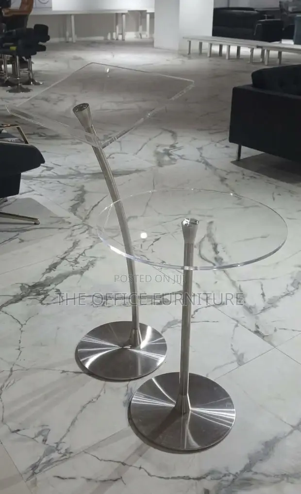 Acrylic Single Pole Pulpit with Side Table - 1