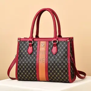 Genuine Leather Handbag - Burgundy