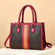 Genuine Leather Handbag - Burgundy - 1