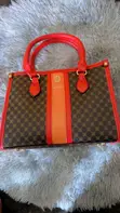 Genuine Leather Handbag - Burgundy - 2