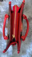 Genuine Leather Handbag - Burgundy - 4