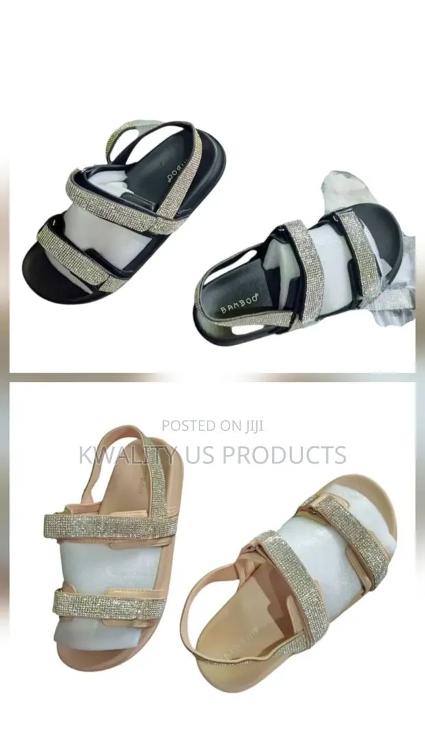 Bamboo Women's Embellished Strap Sandals - Size 37/37.5 - 1