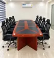 Executive Mahogany Veneer Boardroom Table with 8 Chairs - 2