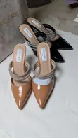 Jimmy Choo Nude Rhinestone Pointed-Toe Mules - Size 38 - 2