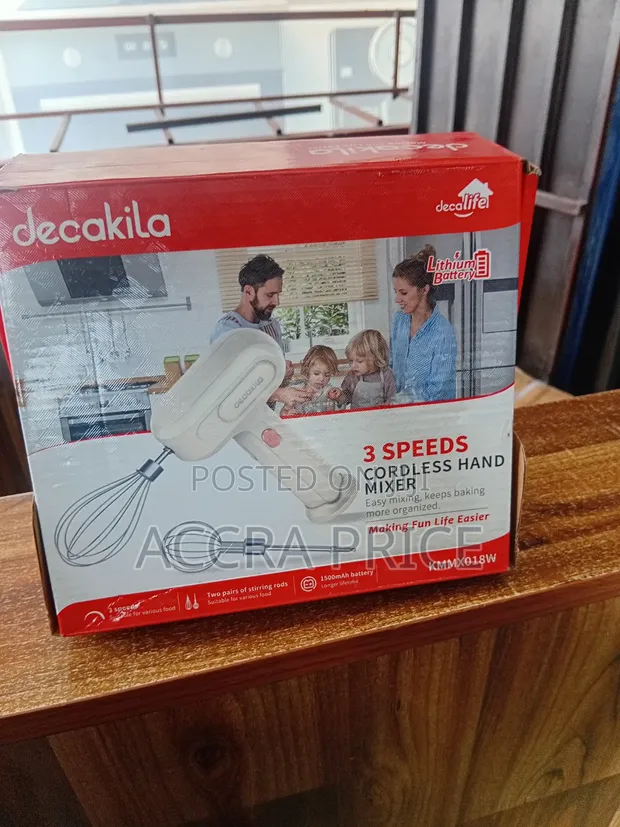 Decakila 3-Speed Cordless Hand Mixer - 1