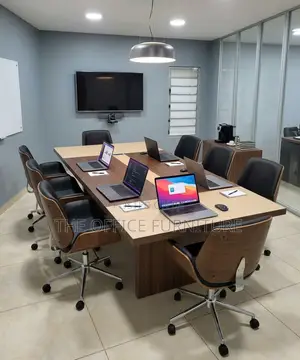 Modern 10-Seater Conference Table with 6 Executive Chairs