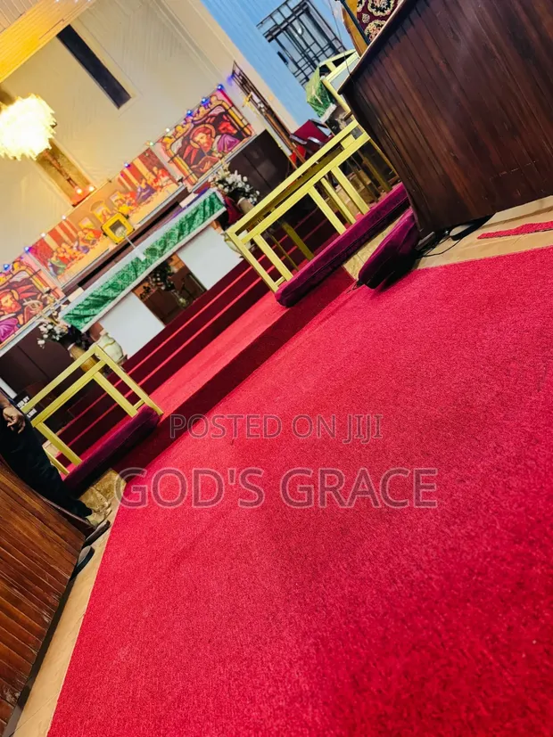 Red Wine Industrial Carpet for Church and Conference Rooms - 1