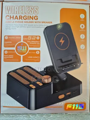 5-in-1 Wireless Charger with BT Speaker, MP3, Holder & Powerbank