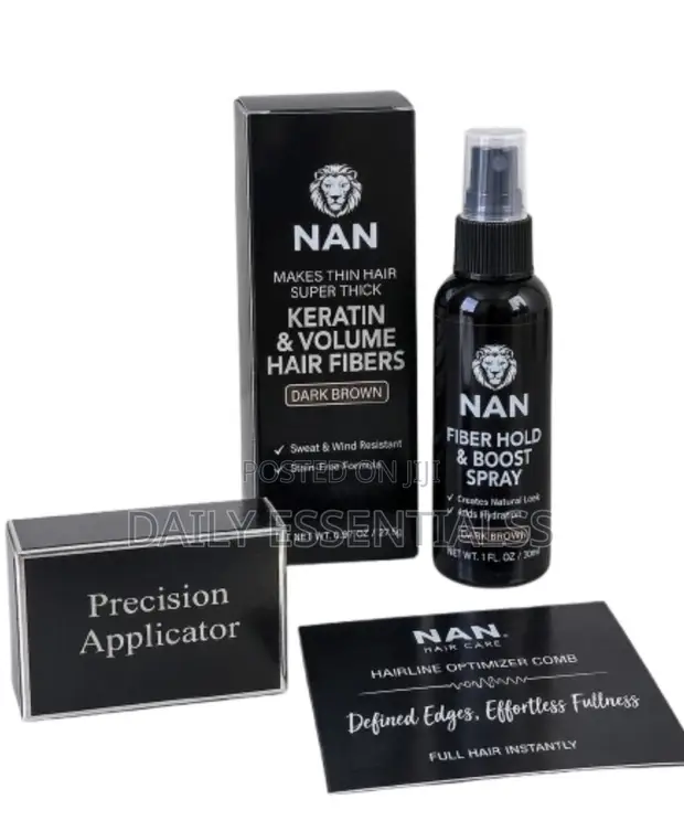 NAN Keratin Hair Building Fibers - Black - 1