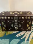 Vintage Leather Chest with Brass Embellishments - 2