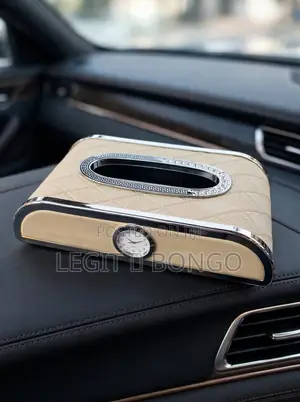 Luxury Car Tissue Box with Clock