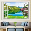 3D Fake Window Wall Sticker - 5
