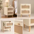 DUSK Aurelia 2 Drawer Bedside Table - Vintage Cream - 1