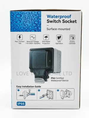 Waterproof Switch Socket IP66 Outdoor Power Outlet (16A)