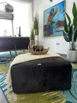 Black Luxury Square Ottoman - 2